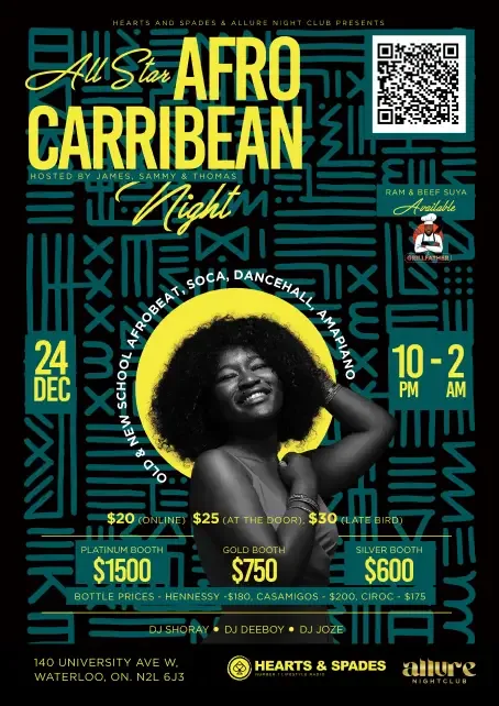 Afro Caribbean night flyer