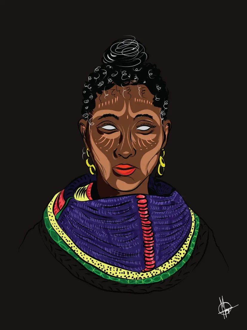 Portrait: the beaded collar